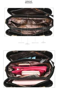 Detailed internal structure of the large capacity tote bag with multiple compartments