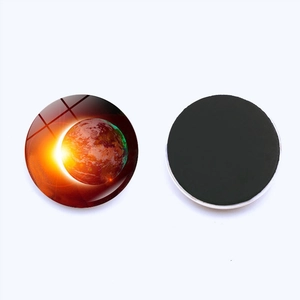 Magnets de réfrigérateur en verre cristal 30mm avec motif éclipse solaire et galaxie