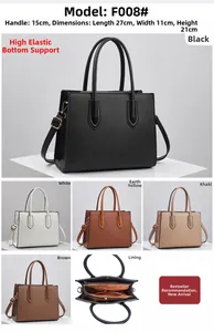 Detailed dimensions of the cross-grain leather handbag with size labels in five colors