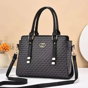 Sac à Main Vintage pour Femmes en Cuir PU à Imprimé Lettres Grande Capacité Matériel Doré Sac Bandoulière Fourre-tout