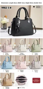Detailed view of large capacity bucket bag showing dimensions 26x12x20cm and 8 colors