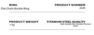 Detailed product specifications for A144 titanium steel flat chain link ring, weight 5g