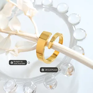 Minimalist 18K gold plated twisted ring featuring a modern open asymmetric design