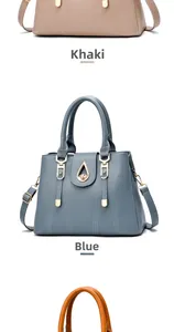 Detail of trendy tote bag with vertical stitching and metal drop-shaped twist lock