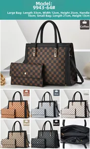 Détail montrant l'intérieur du sac cabas à carreaux et les diverses options de couleurs
