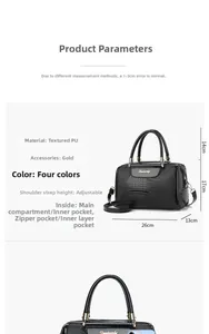 Size chart showing 26cm length and features of this crocodile pattern tote bag