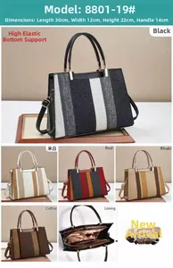 Detailed internal structure and dimensions of large canvas tote bag with color contrast