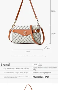 Detailed view of women's vintage tote bag size 25x15cm with classic monogram pattern