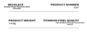 Specifications for E207 double-layered titanium steel bracelet weighing 4.5g
