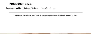 Size chart for double-layer bead bracelet with 14+5cm length and 0.4-0.6cm width detail