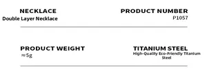Specifications chart for eco-friendly titanium steel double-layered necklace P1057