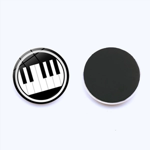 Piano key heart magnet 25mm glass cabochon for refrigerators and whiteboards