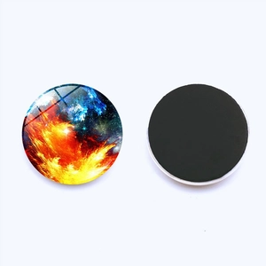 Galaxie Kühlschrankmagnete 30mm aus Glas mit polierter Kuppel und schwarzer Rückseite