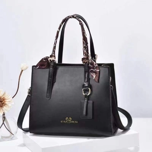 Women PU Leather Handbag With Scarf Wrapped Handle Elegant Bow Decoration Detachable Shoulder Strap Fashion Satchel