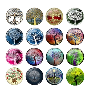 Artistic Tree Of Life Glass Fridge Magnets Crystal Glass Cabochon Magnetic Stickers For Refrigerator Whiteboard Home Office Decor