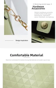 Detail view of light green PU bucket bag showing golden hardware and textured fabric