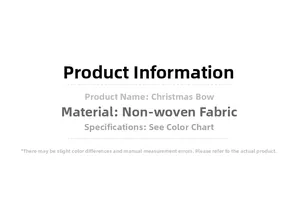 Detailed product specifications for non-woven Christmas bows for DIY holiday tree decoration