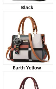 Detailed view of color options in black and earth yellow with textured patterns