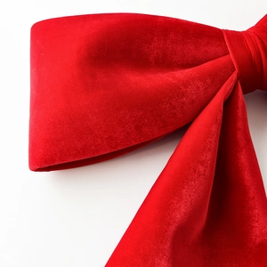 Extra large red velvet bow for Christmas tree decoration and festive party hanging ornament