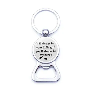 Porte-clés Décapsuleur Alliage Zinc Hero Cadeau Papa Fête Des Pères De La Part De Sa Fille Pendentif Commémoratif