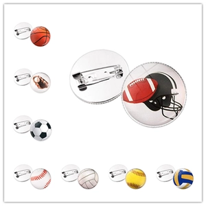 Sportball Brosche Pin Abzeichen Basketball Fußball Golf Rugby Tennis Volleyball Baseball Legierung Glas Geschenk Souvenir