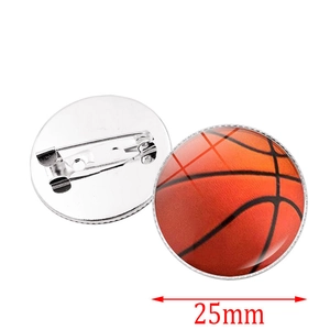 25mm Basketball Pin Anstecknadel aus Glas für Kleidung mit Metallsicherheitsnadel Motiv