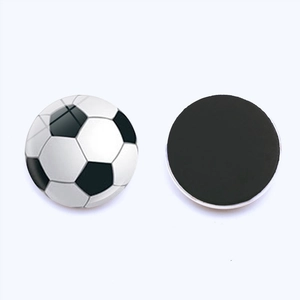Aimant de réfrigérateur en verre motif football classique avec dos magnétique pour tableau