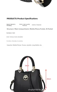 Makro-Detail der schwarzen Handtasche aus Narbenleder mit goldener Hardware und Kapazität