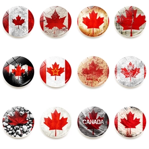 Kanada Ahornblatt Flagge Kühlschrankmagnete Vintage Glas Cabochon Magnetische Whiteboard Aufkleber Für Küche Deko Geschenke