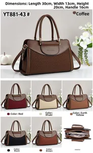 Detailed view of coffee brown contrast pillow bag with 30x13x20cm size specifications