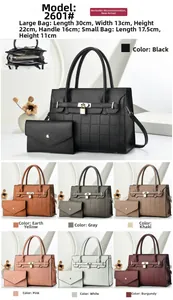 Detailed view of 2-piece tote bag set featuring rhombus pattern and golden padlock detail