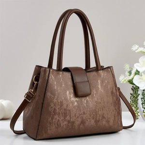 Women Handbag PU Leather Large Capacity Shoulder Crossbody Bag Minimalist Urban Textured Top Handle Office Daily Travel