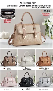 Detailed size chart for the women shoulder bag with double compartments and dimensions