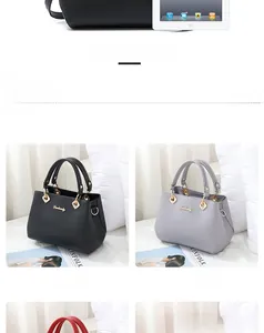 Detailed comparison of leather handbag size with iPad mini and color options display