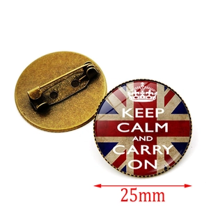 Retro Keep Calm speld met Union Jack patroon en bronzen legering onderkant