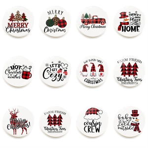 Christmas Buffalo Plaid Fridge Magnets Glass Crystal Magnetic Stickers For Home Kitchen Office Decor Festival Xmas Gift
