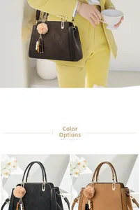 Aperçu des coloris de sacs à main pour femmes avec texture suédée et pompon en bois
