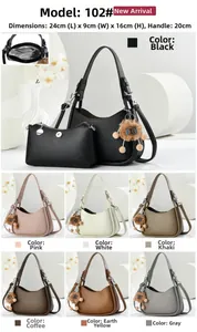 Détails du sac bandoulière motif litchi avec dimensions et ensemble de couleurs variées