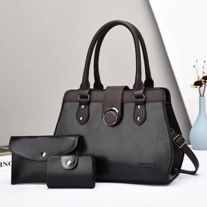 Women Retro PU Leather Tote Bag With Matching Purse And Card Holder Large Capacity Crossbody Handbag For Work Daily Commute