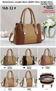 Detailed size specifications and multiple color variants of the pebbled leather handbag