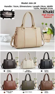 Macro shot of stylish tote bag inner compartments and seven available color options