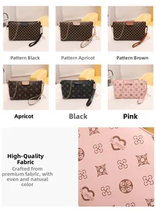 Détail de l'imprimé floral à cœurs et motif géométrique sur sacs chaîne en cuir