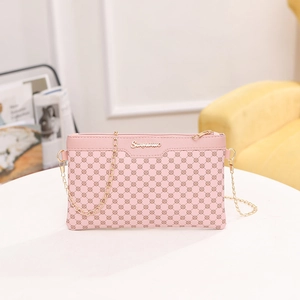 Borsa a Spalla da Donna in Pelle PU Stampata Con Catena Dorata Colore a Contrasto Borsa a Tracolla Quadrata Piccola Casual Moda Viaggio