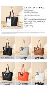 Detailed view of large tote bag dimensions 45x13x29cm with colorful silk scarf decor