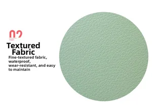 Close-up of light green waterproof and wear-resistant leather texture for handbags