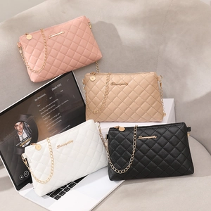 Petit Sac À Bandoulière Femme Matelassé En Losange Cuir PU Chaîne Dorée Mini Sac Carré Portefeuille Pour Téléphone Mode