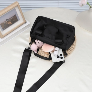 Borsa a tracolla multiuso in nylon nero con grande capacità per uso quotidiano