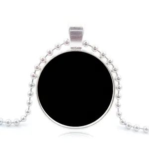 Round Glass Dome Pendant Necklace Zinc Alloy Bead Chain Retro Artistic Spider Web Pattern Fashion Jewelry Accessory