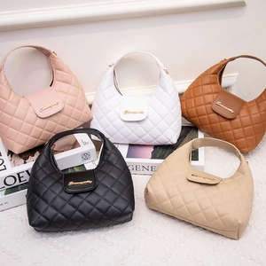 Diamond Lattice Quilted PU Leather Flap Crossbody Bag With Wide Letter Strap Fashion Shoulder Handbag For Women