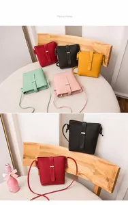 Sacs seau verticaux en cuir PU rouge, noir, jaune, vert menthe et rose pour femmes